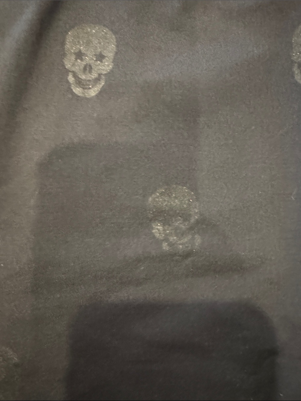 Terez Black Skull-Print Leggings sparkle skulls size Large - Picture 7 of 8